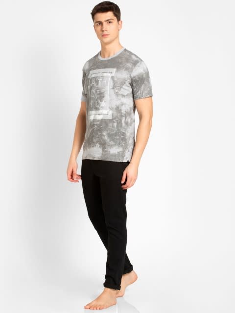 Light Grey Melange Print Sport T-Shirt