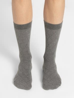 Mid Grey Des2 Men Calf Length Socks