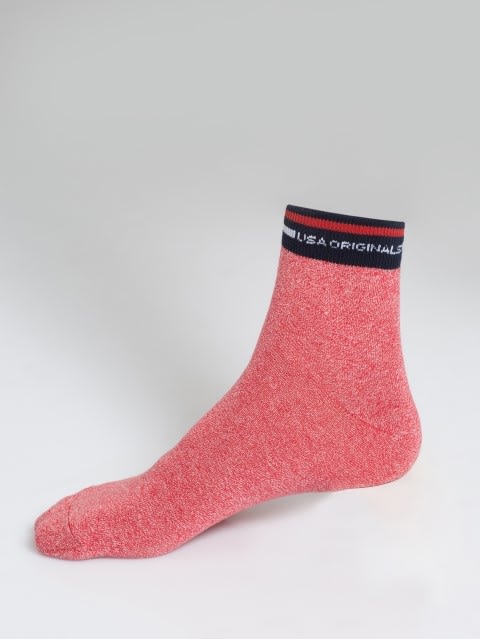 Red Grindle Ankle Socks