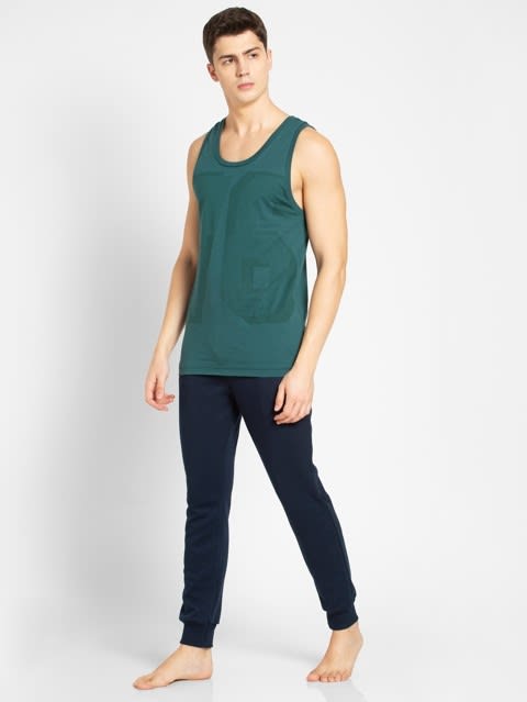 Round Neck Sleeveless Tank Top for Men - Pacific Green