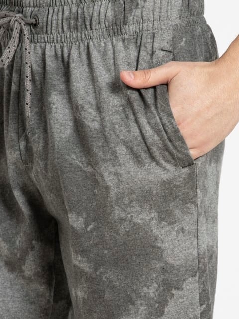 Mid Grey Melange Print Straight fit shorts