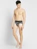 Briefs for Men with Exposed Waistband - White with Black Des02