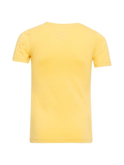 Boy's Super Combed Cotton Regular Fit Graphic Printed Round Neck T-Shirt - Corn Silk