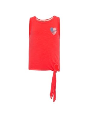 Super Combed Cotton Elastane Stretch Front Tie Up Graphic Printed Tank Top