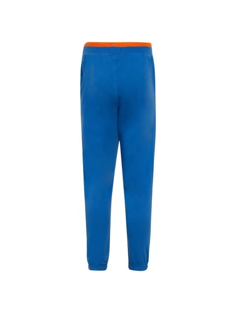 Boy's Super Combed Cotton Rich French Terry Graphic Printed Joggers with Side Pockets and Elasticated Hem - Palace Blue