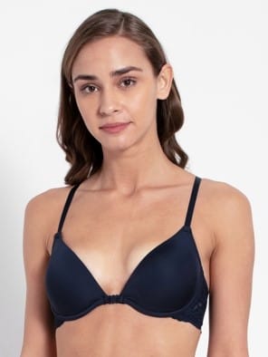 Navy Blazer Low neckline front opening bra