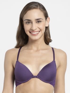 Purple Cosmos Low neckline front opening bra