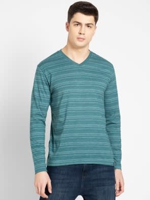 Pacific Green V-Neck Long Sleeve T-Shirt