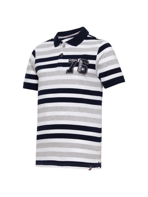White Stripe01 Boys Polo T-Shirt