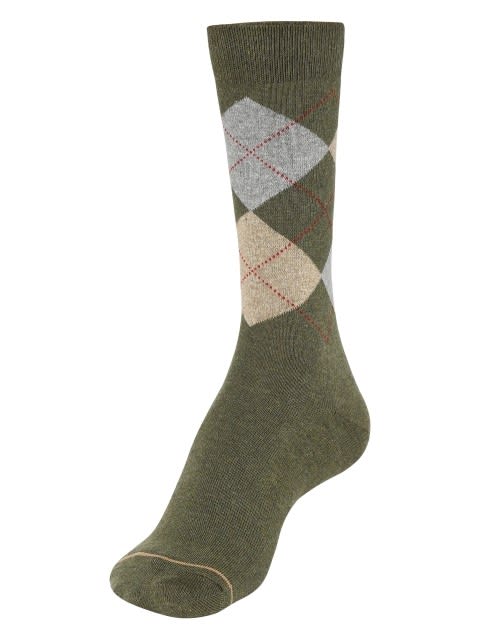 Green Melange Men Calf Length Socks
