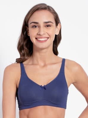 Wirefree Non Padded Super Combed Cotton Elastane Stretch Full Coverage Everyday Bra