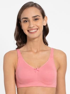 Wirefree Non Padded Super Combed Cotton Elastane Stretch Full Coverage Everyday Bra