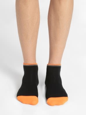 Black & Assorted Neon Colors Men Low Show Socks