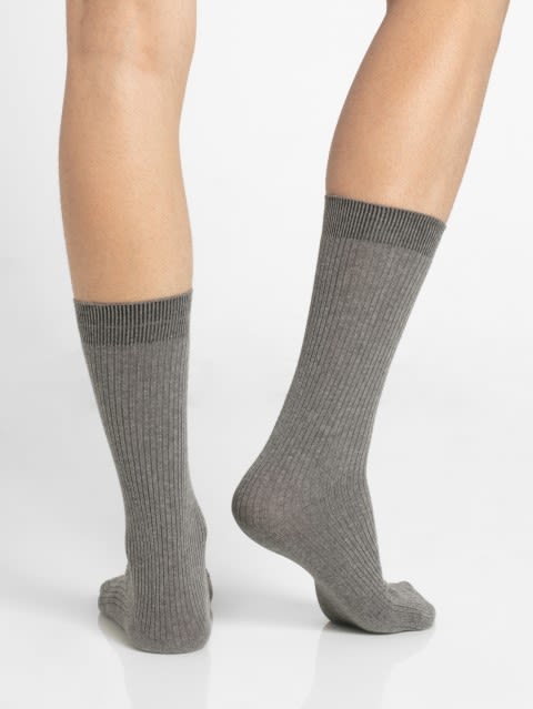 Mid Grey Melange Men Calf Length Socks
