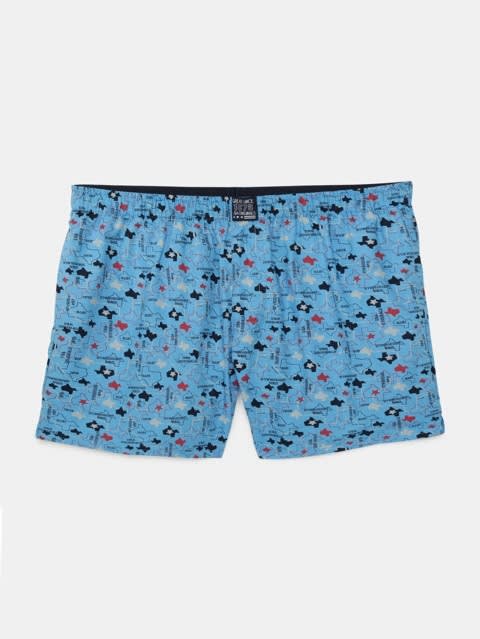 Boy's Super Combed Mercerized Cotton Woven Fabric Printed Boxer Shorts with Side Pockets - Assorted Prints & Checks