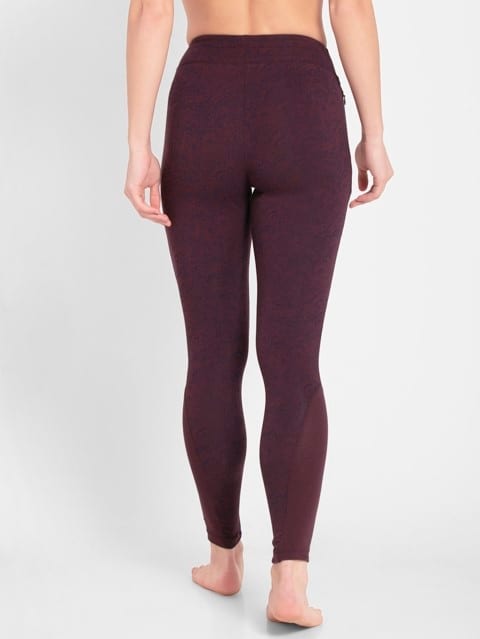 Women's Super Combed Cotton Elastane Stretch Yoga Pants with Side Zipper Pockets - Wine Tasting Printed