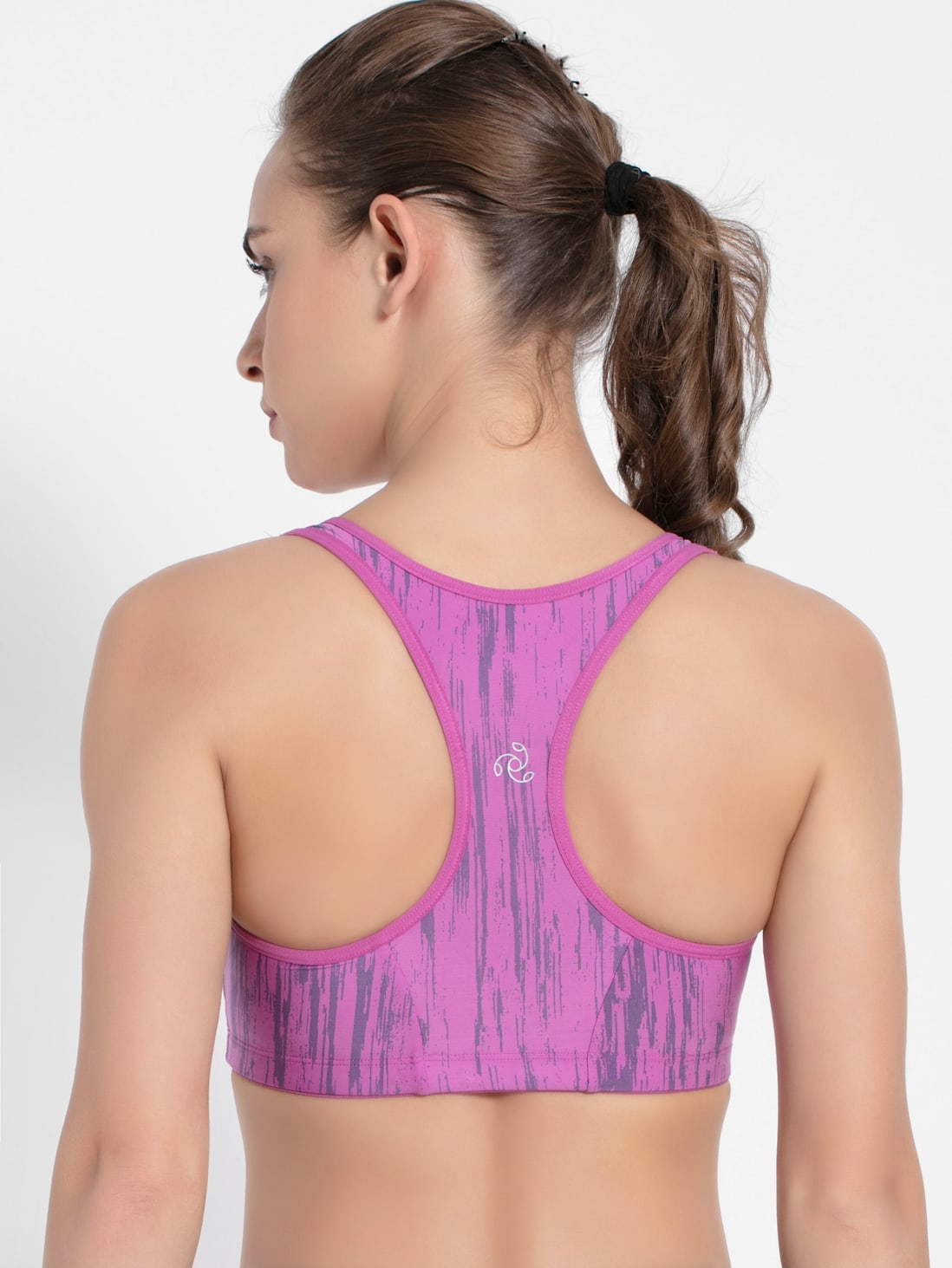 Buy Women's Wirefree Padded Microfiber Elastane Stretch Printed Full  Coverage Racer Back Front Zipper Styling Sports Bra with Stay Fresh and Stay  Dry Treatment - Lavender Scent Assorted MI02