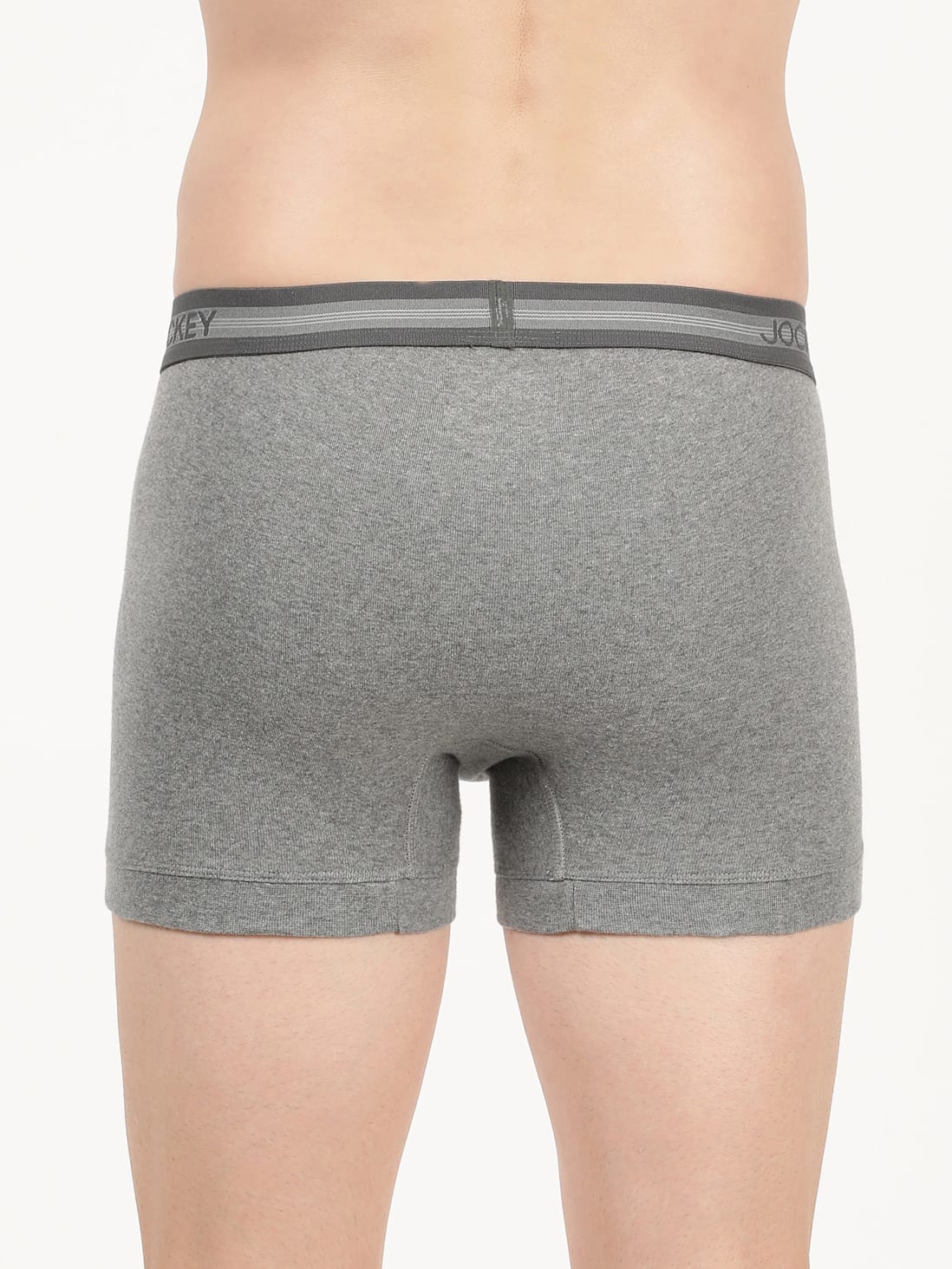 Mid Grey Melange Ultra-soft Modern Trunks with Double layer Contoured ...