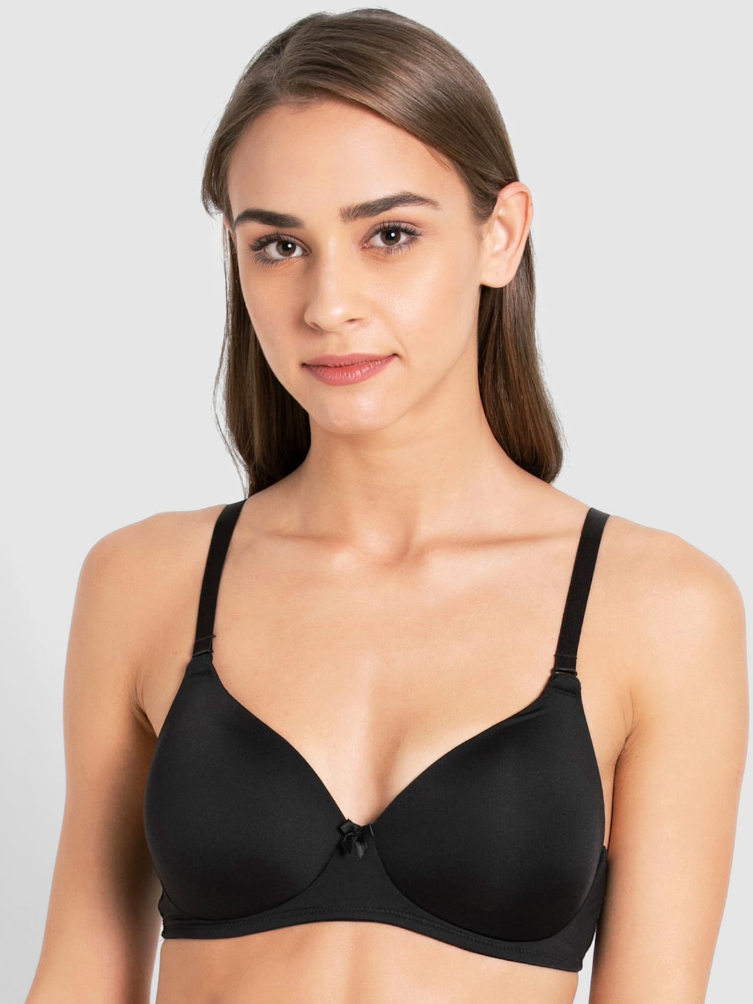 Buy Women's Wirefree Padded Microfiber Nylon Elastane Stretch Full Coverage  Multiway Styling T-Shirt Bra with Magic Under Cup - Black 1819