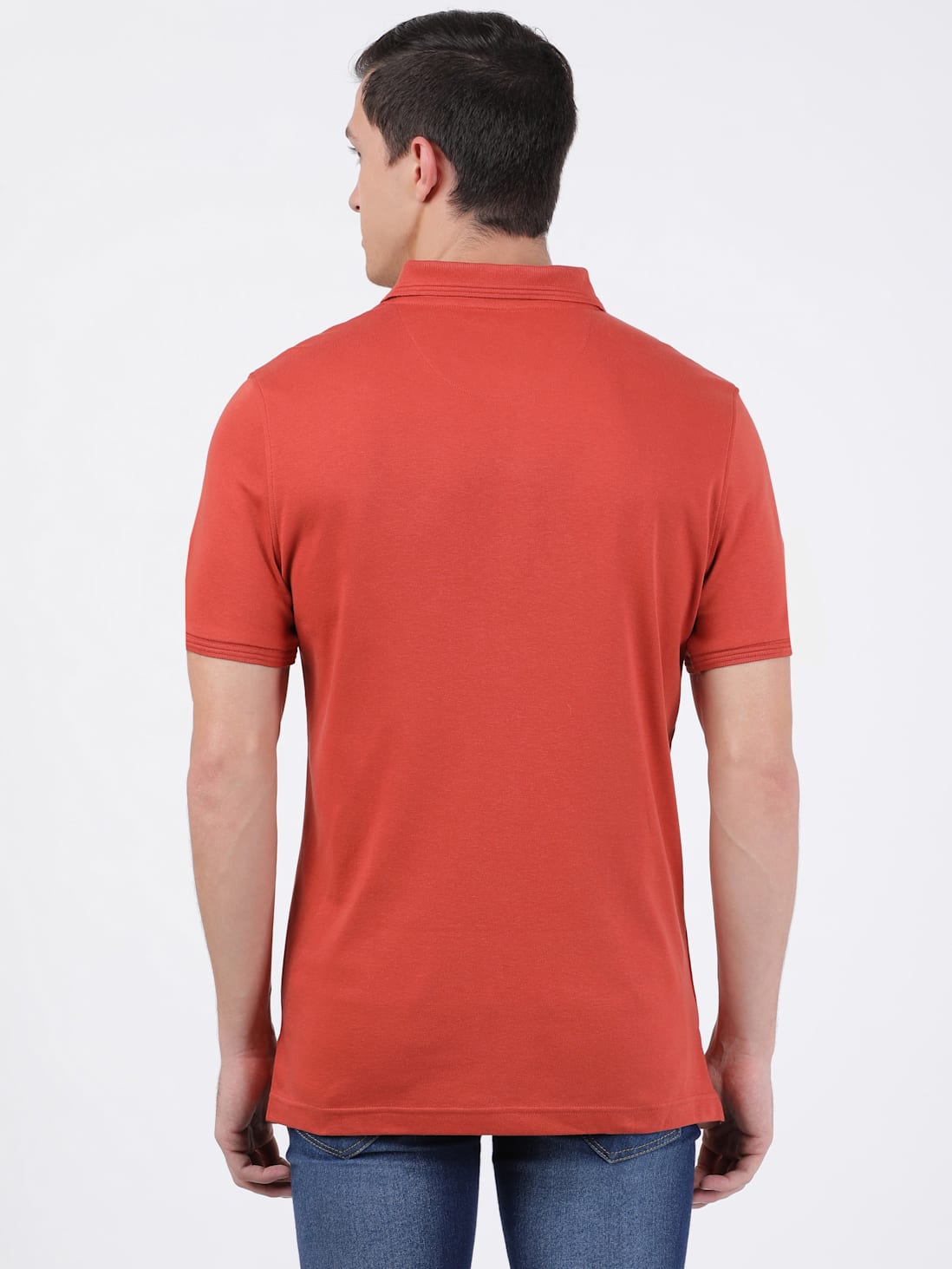 Solid Men 100% Cotton Super Combed Polo Neck Beige with Red & Black tipping  T-Shirt Half Sleeve