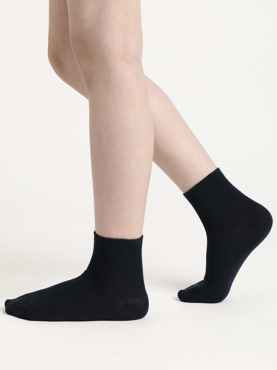 Unisex Kid's Compact Cotton Stretch Solid Ankle Length Socks With Stay  Fresh Treatment - Black