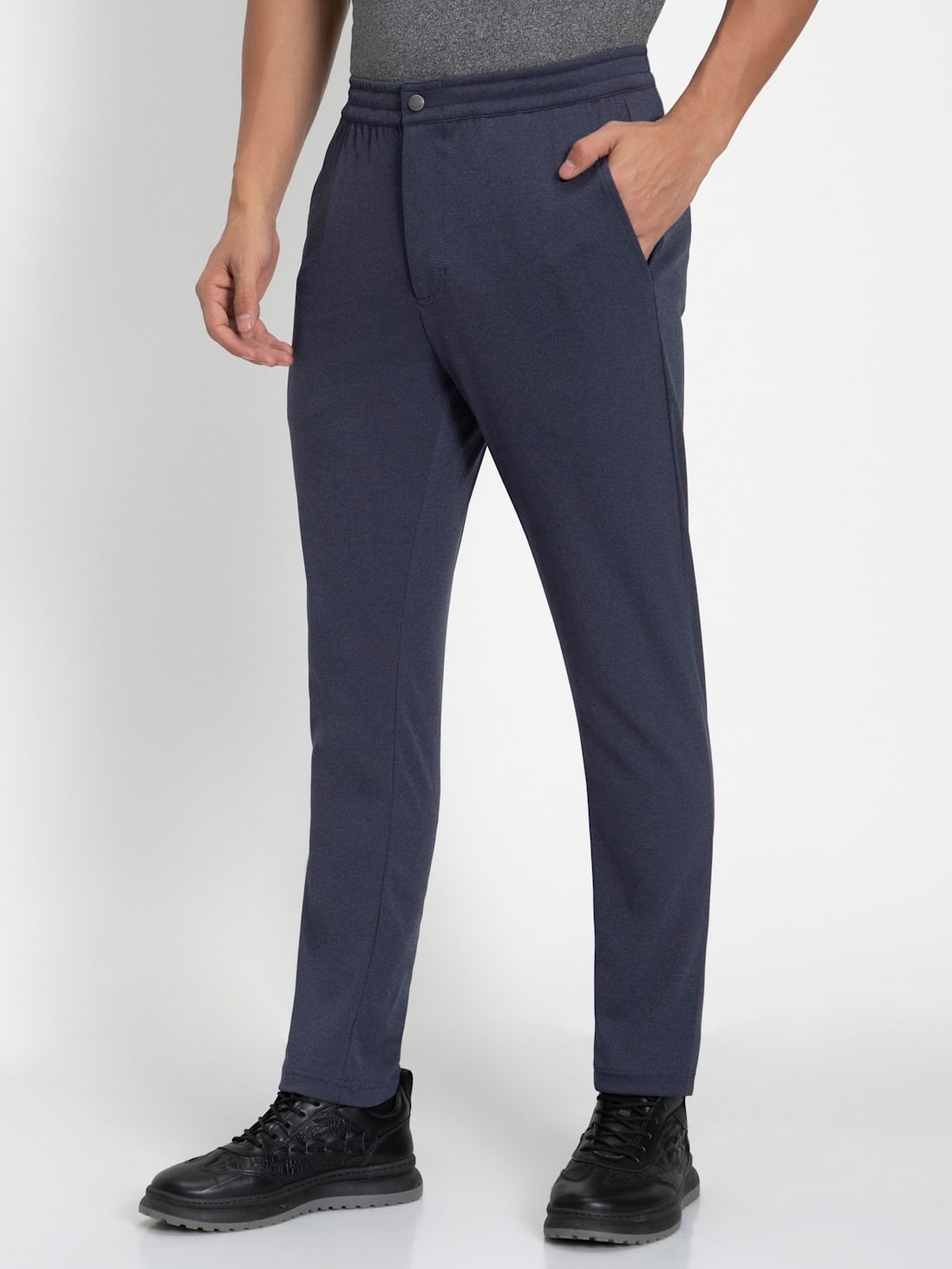 Men's Microfiber Slim Fit All Day Pants with Convenient Side and Back  Pockets - Mid Blue Sand
