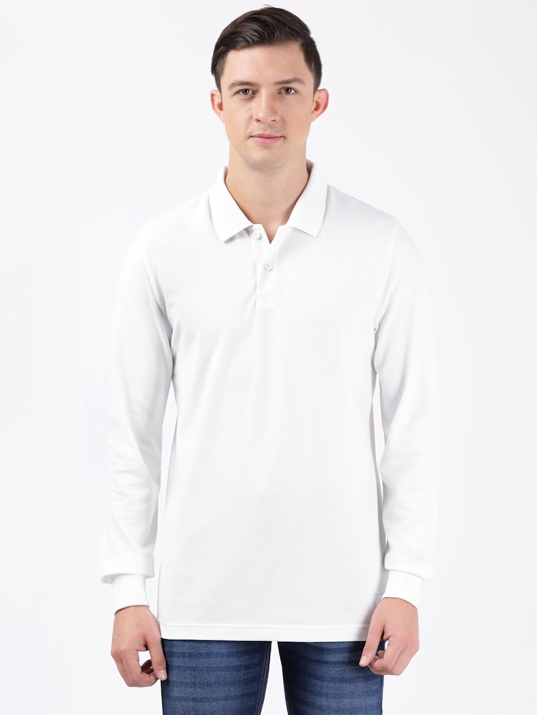 Buy White Polo Full Sleeve Tshirt for Men AM96 | JockeyIndia