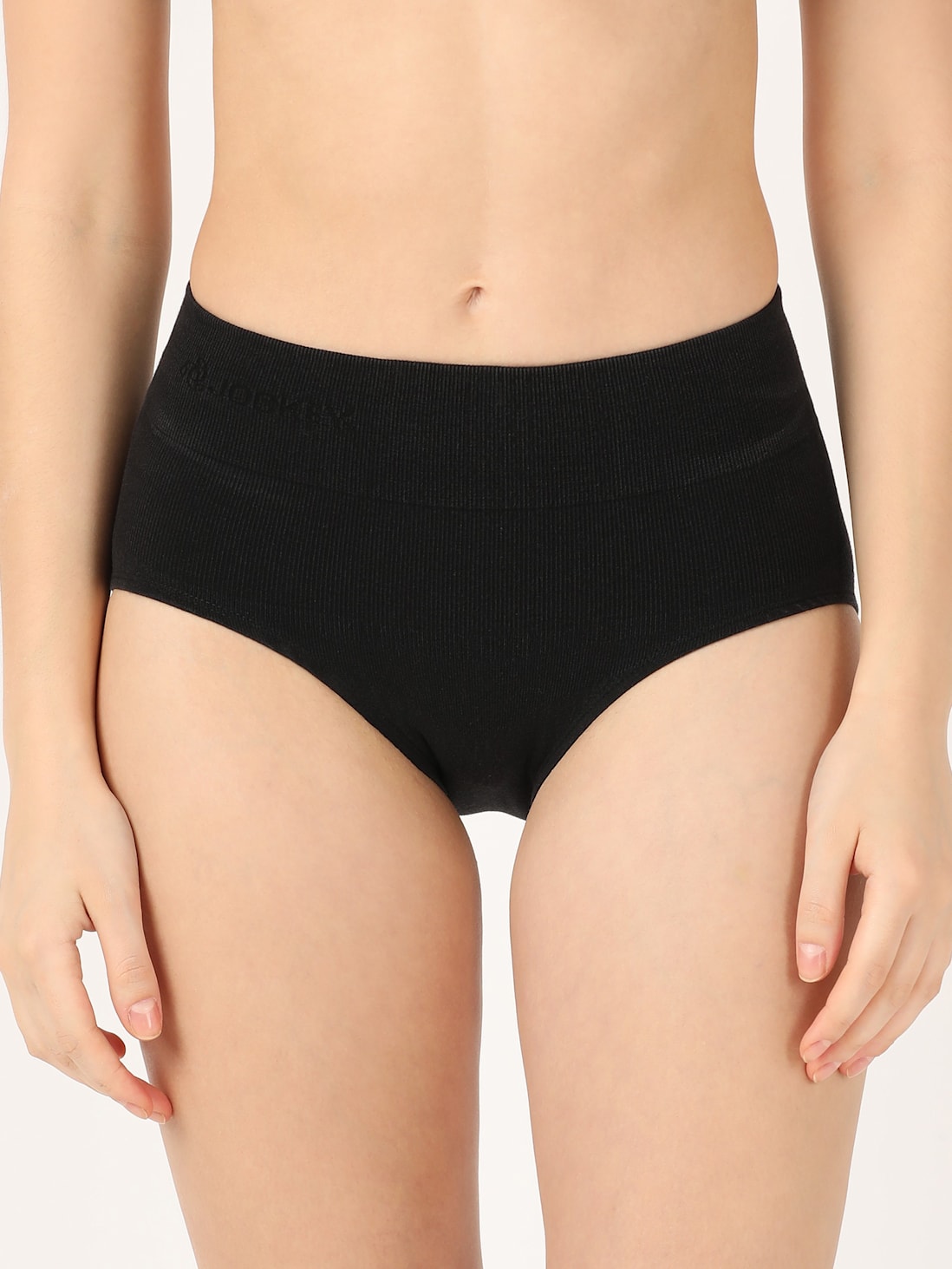 Buy Women's Mid Waist Cotton Rich Elastane Stretch Seamfree Bikini Shapewear  - Black SH02