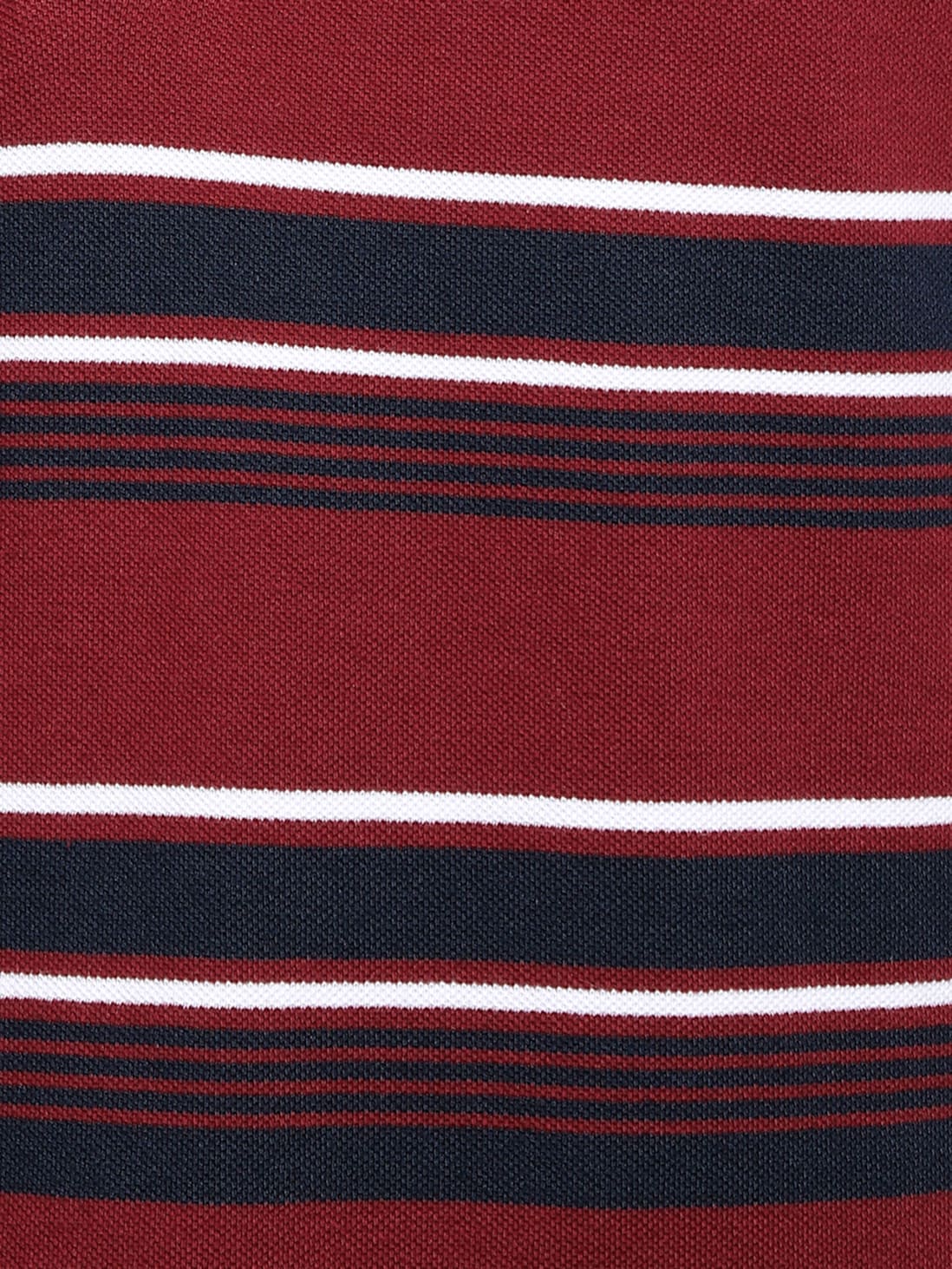 Buy Men's Super Combed Cotton Rich Striped Polo T-Shirt - Deep Red ...
