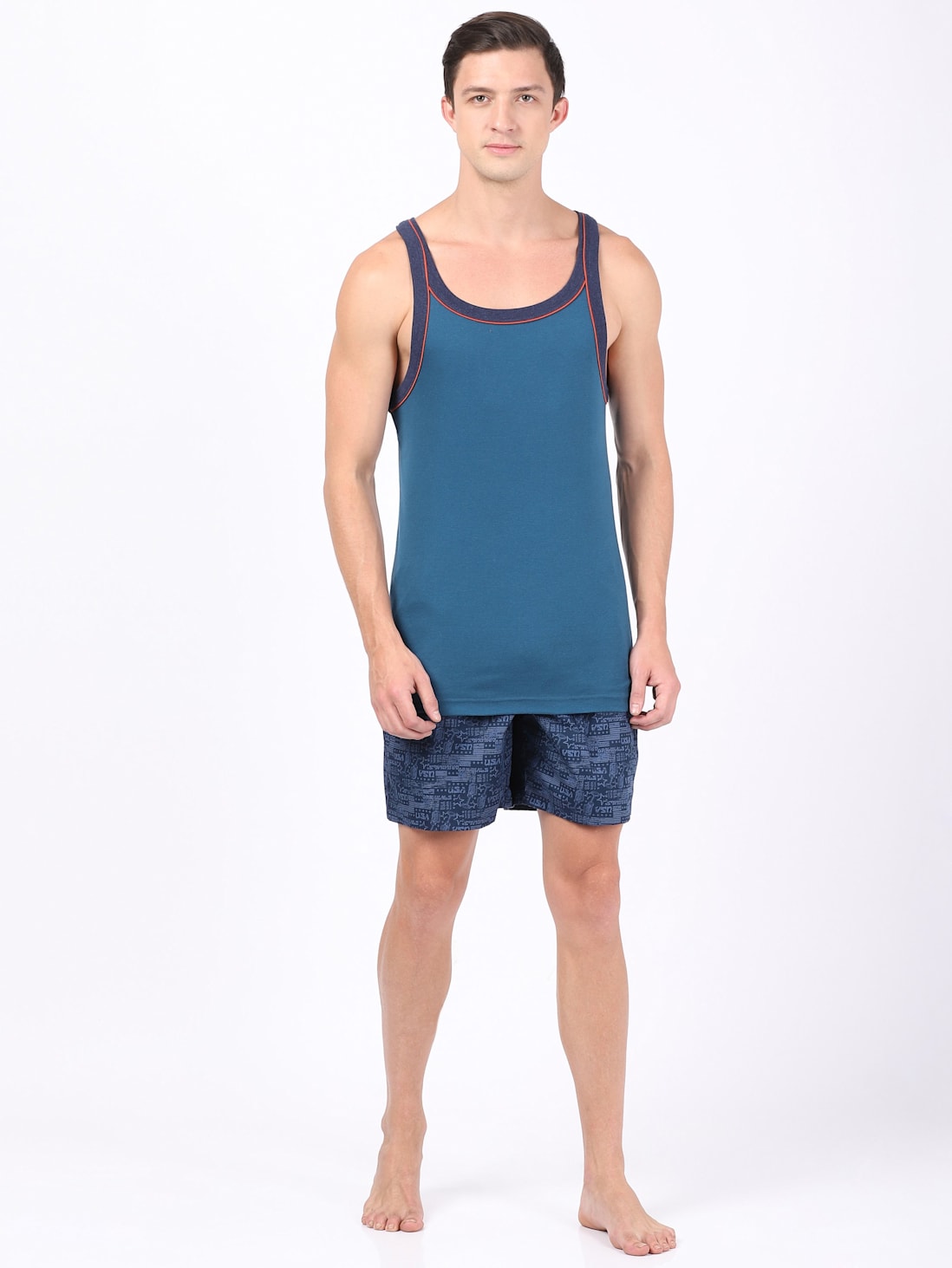 Buy Men's Super Combed Cotton Rib Square Neckline Gym Vest with Back ...