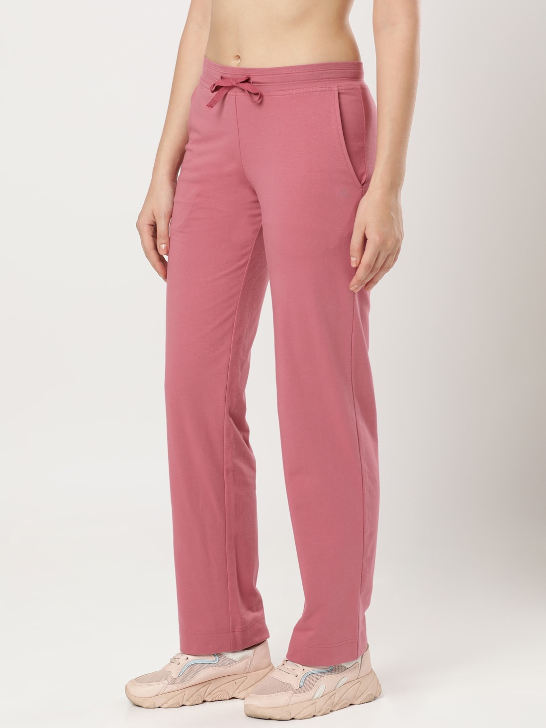 Buy Women's Super Combed Cotton Elastane Stretch Relaxed Fit Trackpants  With Side Pockets - Rose Wine 1302 | Jockey India
