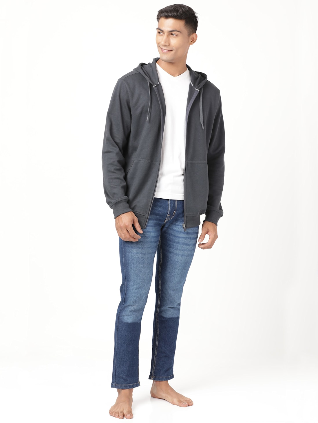 Jockey Ink Blue Melange Zip Thru Hoodie - Fashions (jockey) at Rs  1499/piece, Bengaluru | ID: 18932970362