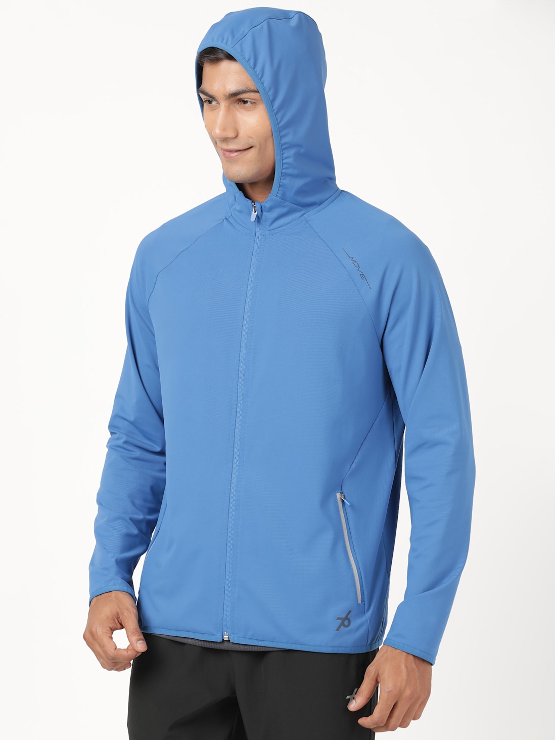 Buy Men's Microfiber Elastane Stretch Solid Performance Hoodie Jacket with  Stay Dry Technology - Move Blue MV31 | Jockey India