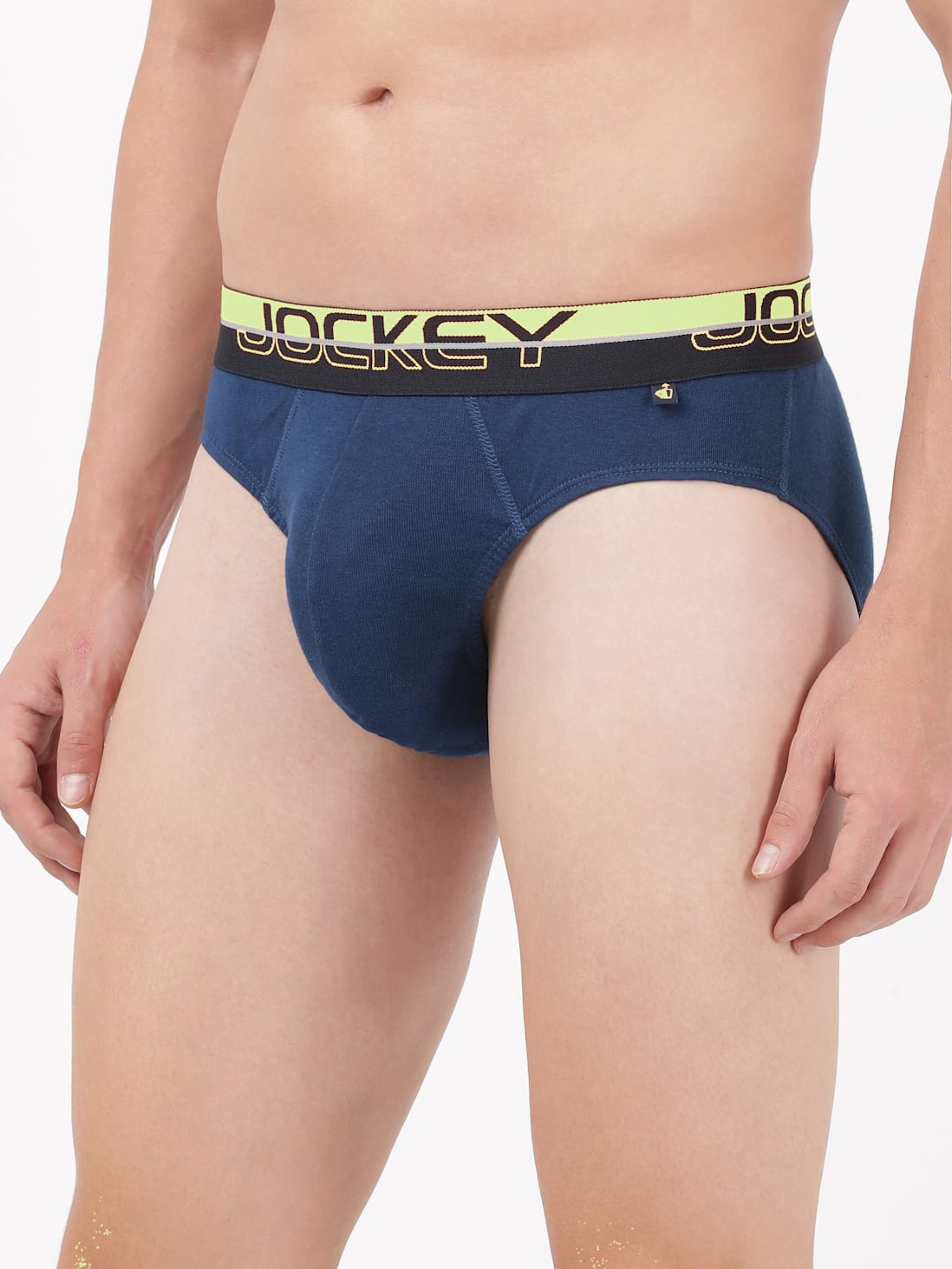 Buy Men's Super Combed Cotton Rib Solid Brief with Ultrasoft Waistband -  Estate Blue FP02