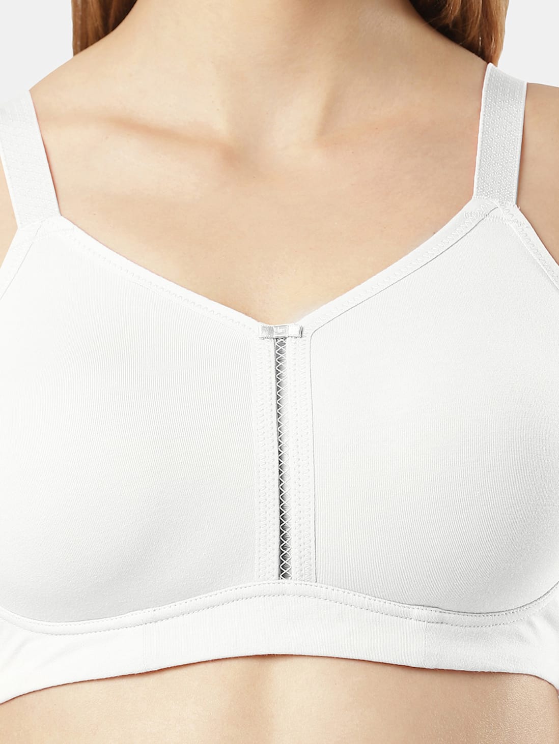 Buy Women's Wirefree Non Padded Super Combed Cotton Elastane Stretch Full  Coverage Minimizer Bra with Broad Wings - White ES27