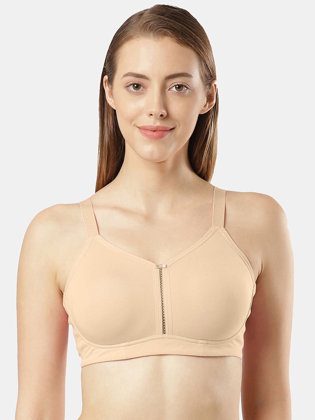 Buy Women's Wirefree Non Padded Super Combed Cotton Elastane Stretch Full Coverage  Minimizer Bra with Broad Wings - Light Skin ES27