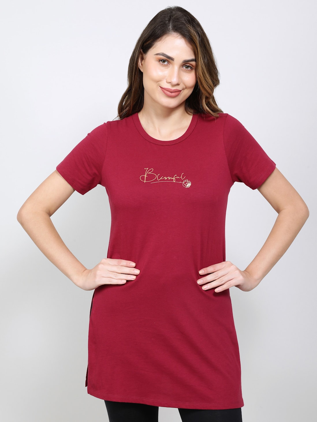 Beige Printed Shirt in Viscose / Elastane WOMEN