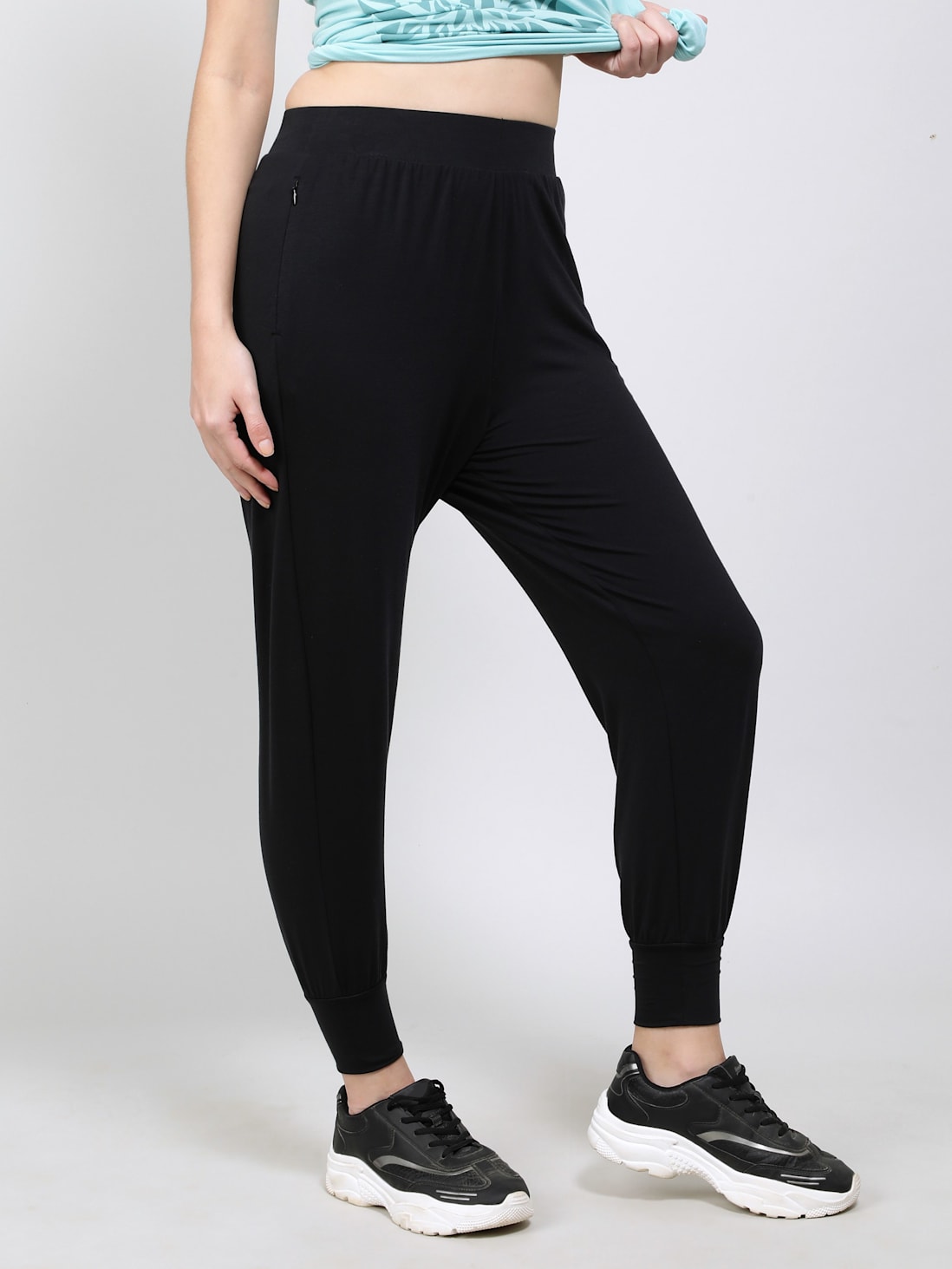 Buy Women's Tencel Lyocell Elastane Stretch Relaxed Fit Yoga Pants with ...