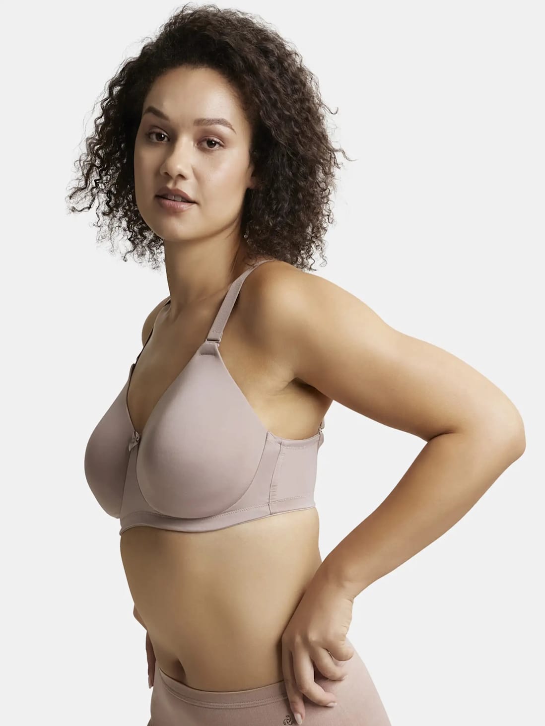Buy Women's Wirefree Non Padded Super Combed Cotton Elastane Stretch Full  Coverage Plus Size Bra with Side Panel Support and Plush Lining Cup - Mocha  ES24