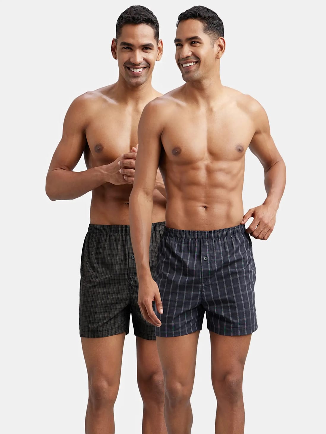 Buy Men's Super Combed Mercerized Cotton Woven Checkered Inner Boxers ...