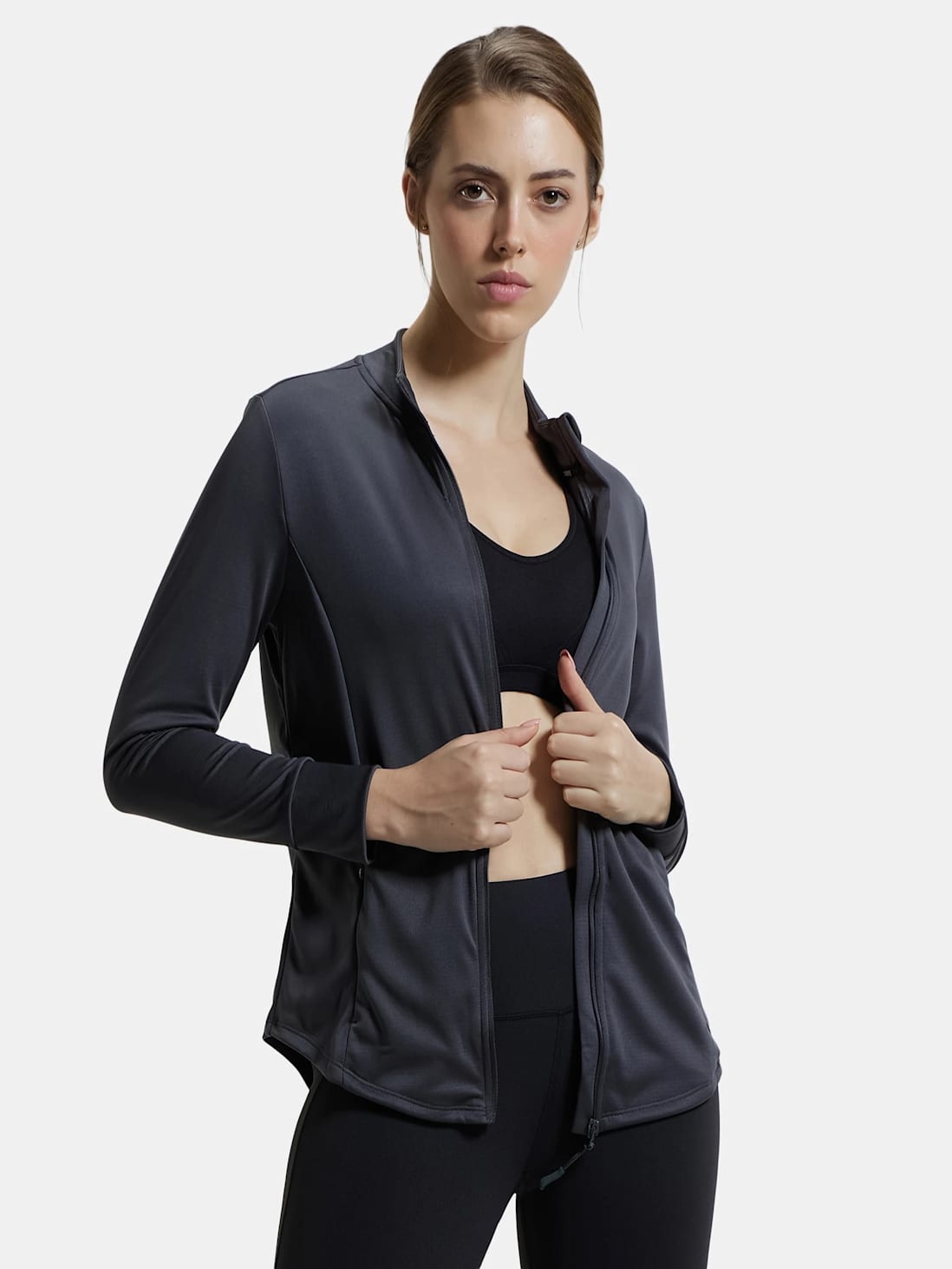 Buy Women's Microfiber Relaxed fit Jacket with Curved Back Hem and StayDry  Treatment - Forged Iron MW67
