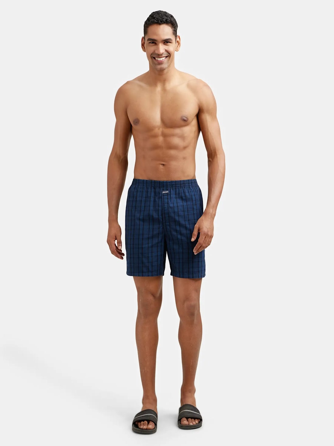 Buy Men's Super Combed Mercerized Cotton Woven Checkered Boxer Shorts ...