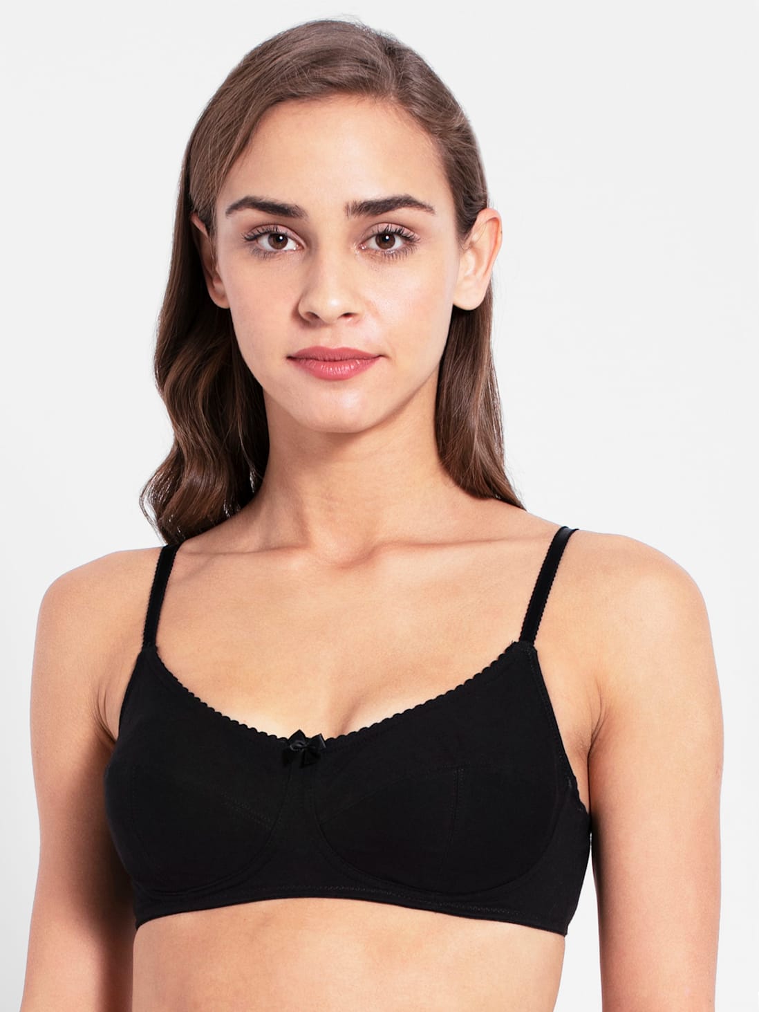 Buy Women's Wirefree Non Padded Super Combed Cotton Elastane Stretch Full  Coverage Everyday Bra with Soft Adjustable Straps - Black 1615