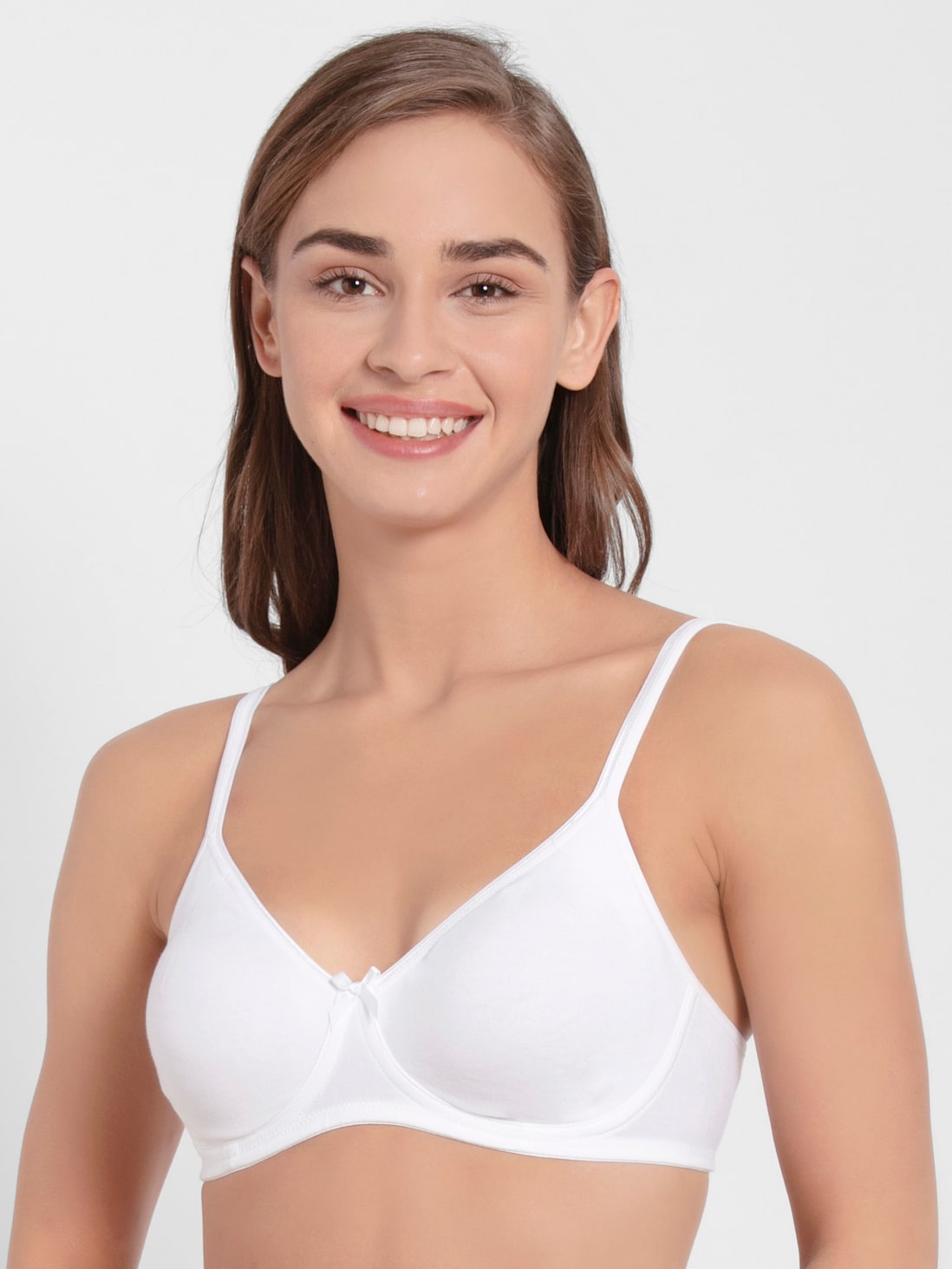 Women's Wirefree Non Padded Super Combed Cotton Elastane Stretch Medium  Coverage Everyday Bra with Concealed Shaper Panel and Adjustable Straps 