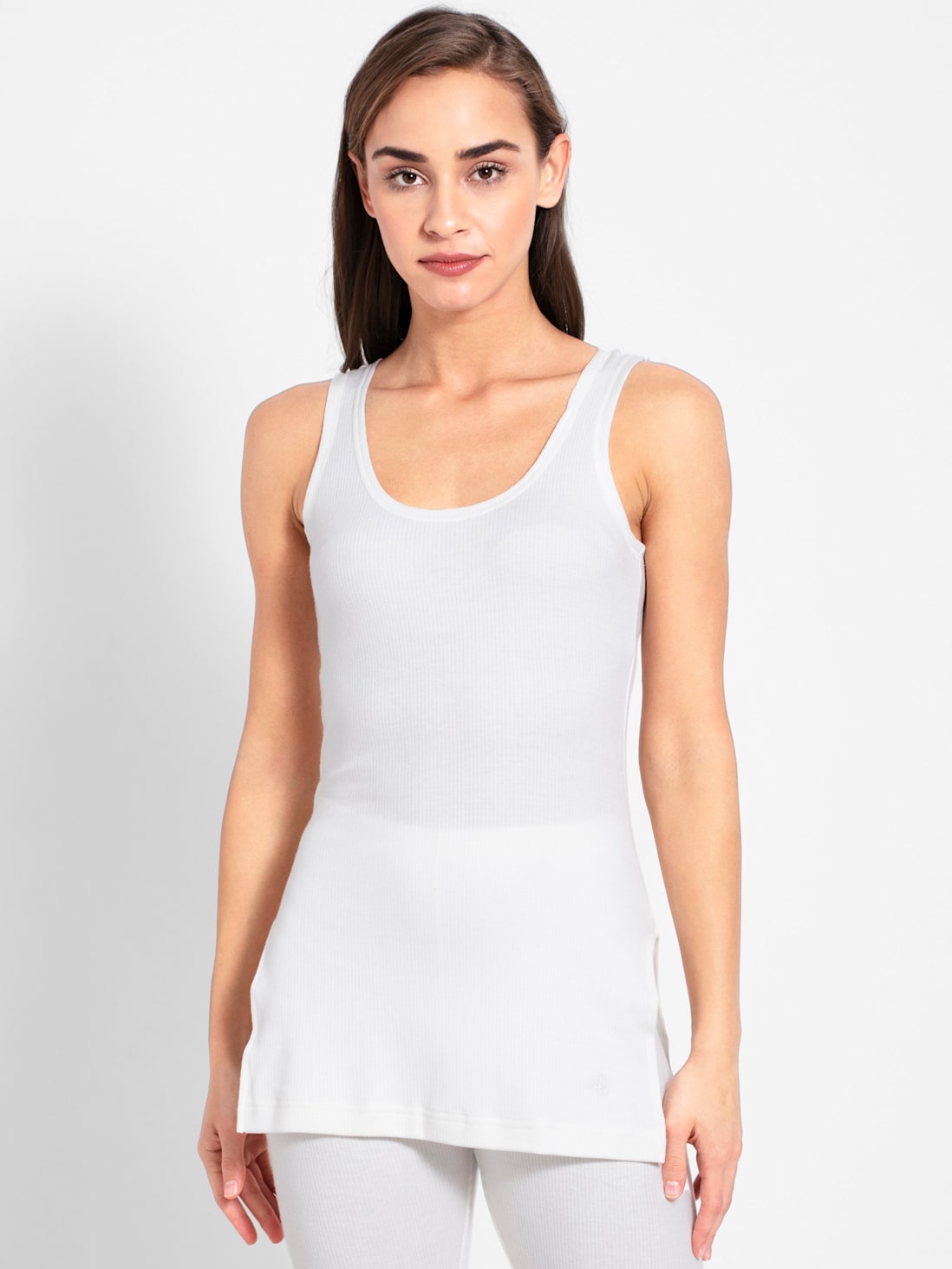 Women's Super Combed Cotton Rich Thermal Tank Top with Stay Warm Technology  - Off White
