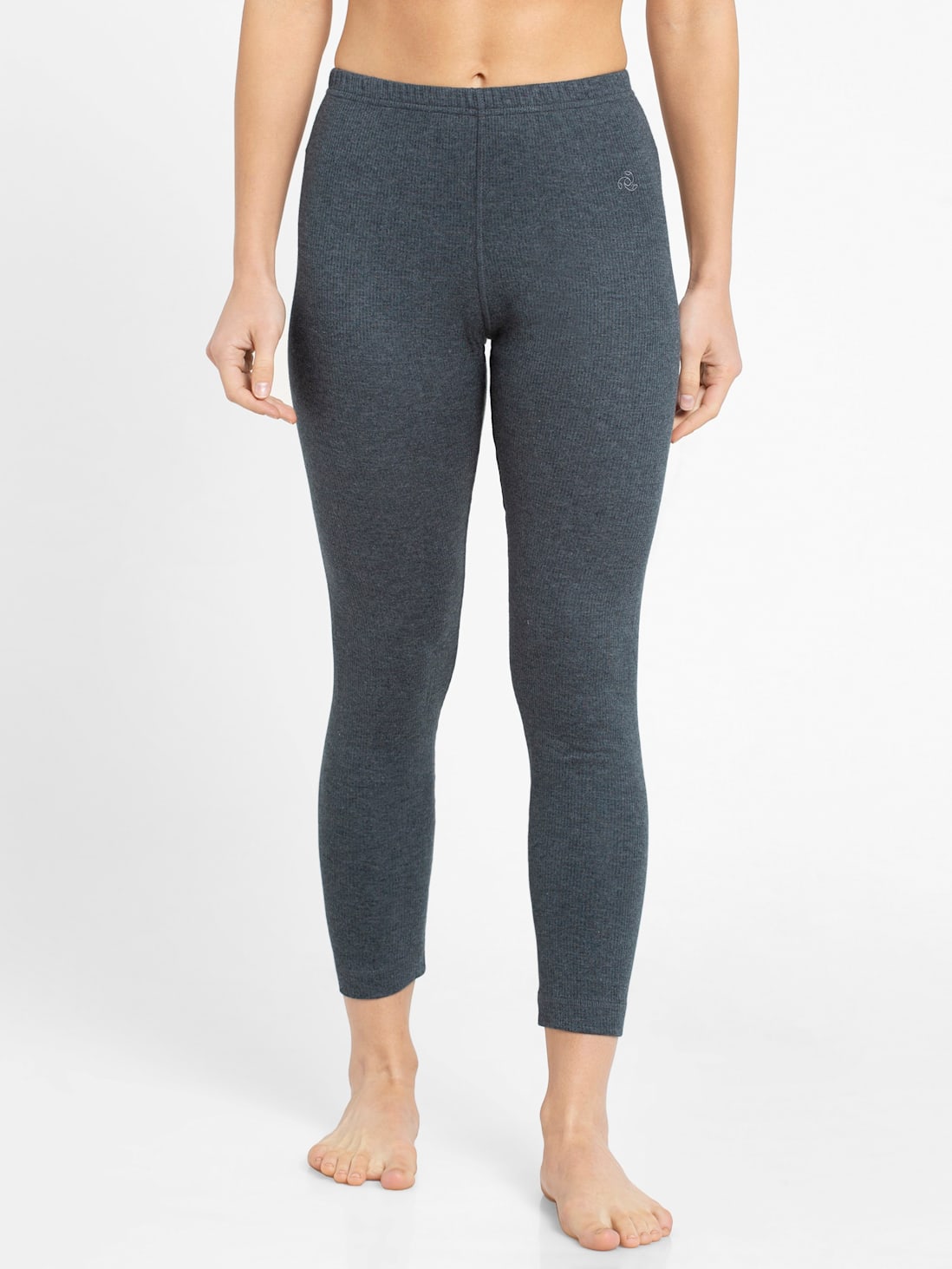 Women's Super Combed Cotton Rich Thermal Leggings with Stay Warm Technology  - Charcoal Melange
