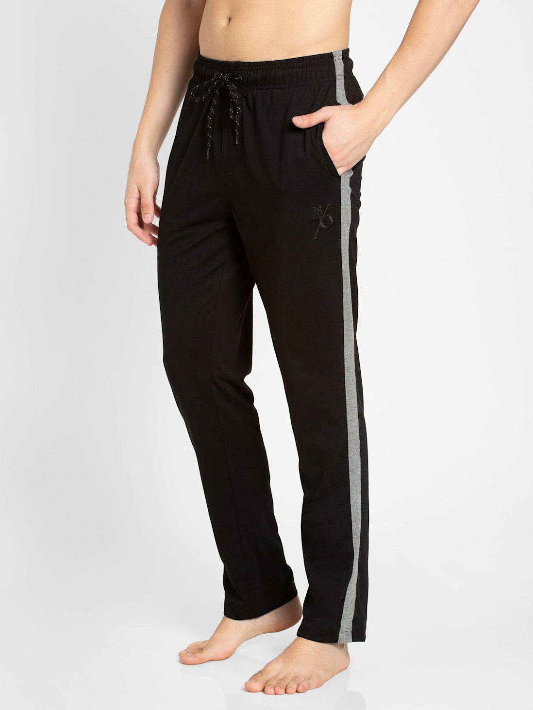 Buy Women's Super Combed Cotton Elastane Stretch Relaxed Fit Trackpants  With Side Pockets - Charcoal Melange 1302 | Jockey India