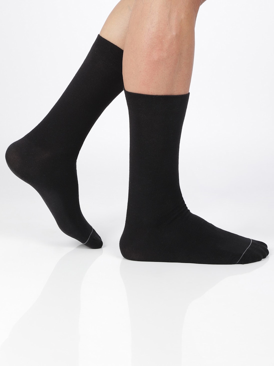 Buy Men's Modal Cotton Stretch Crew Length Socks with Stay Fresh Treatment  - Black 7390