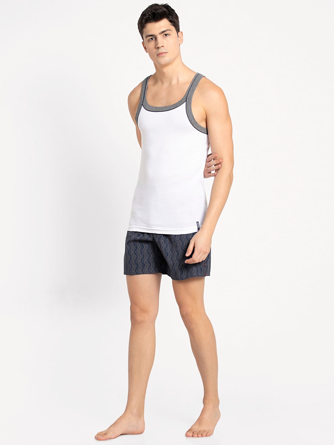 Buy Men's Super Combed Cotton Rib Square Neckline Gym Vest with Back ...