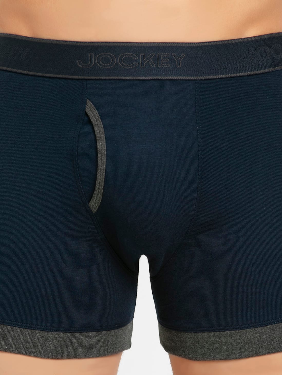 Navy & Charcoal Melange Boxer Briefs with Front Fly for Men 1017 ...